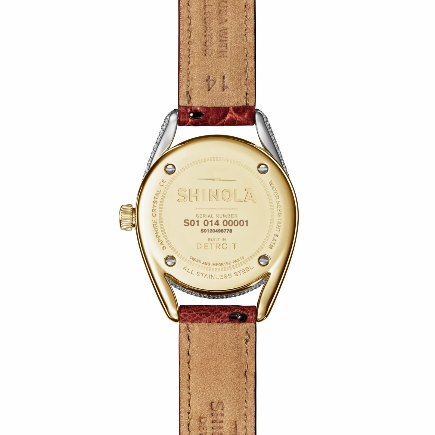 Shinola Diamond Derby Watch - Auburn Alligator Strap