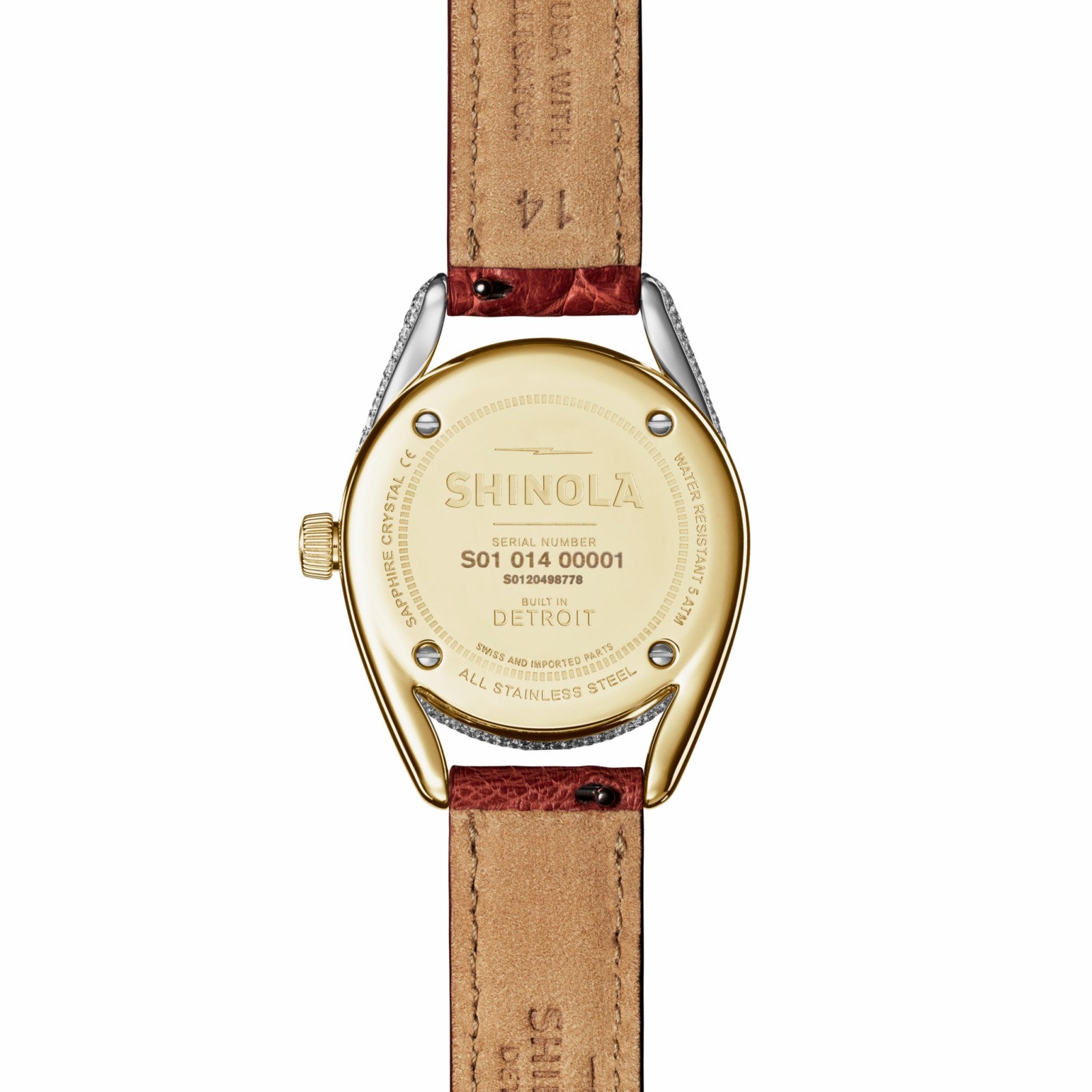 Shinola Diamond Derby Watch - Auburn Alligator Strap