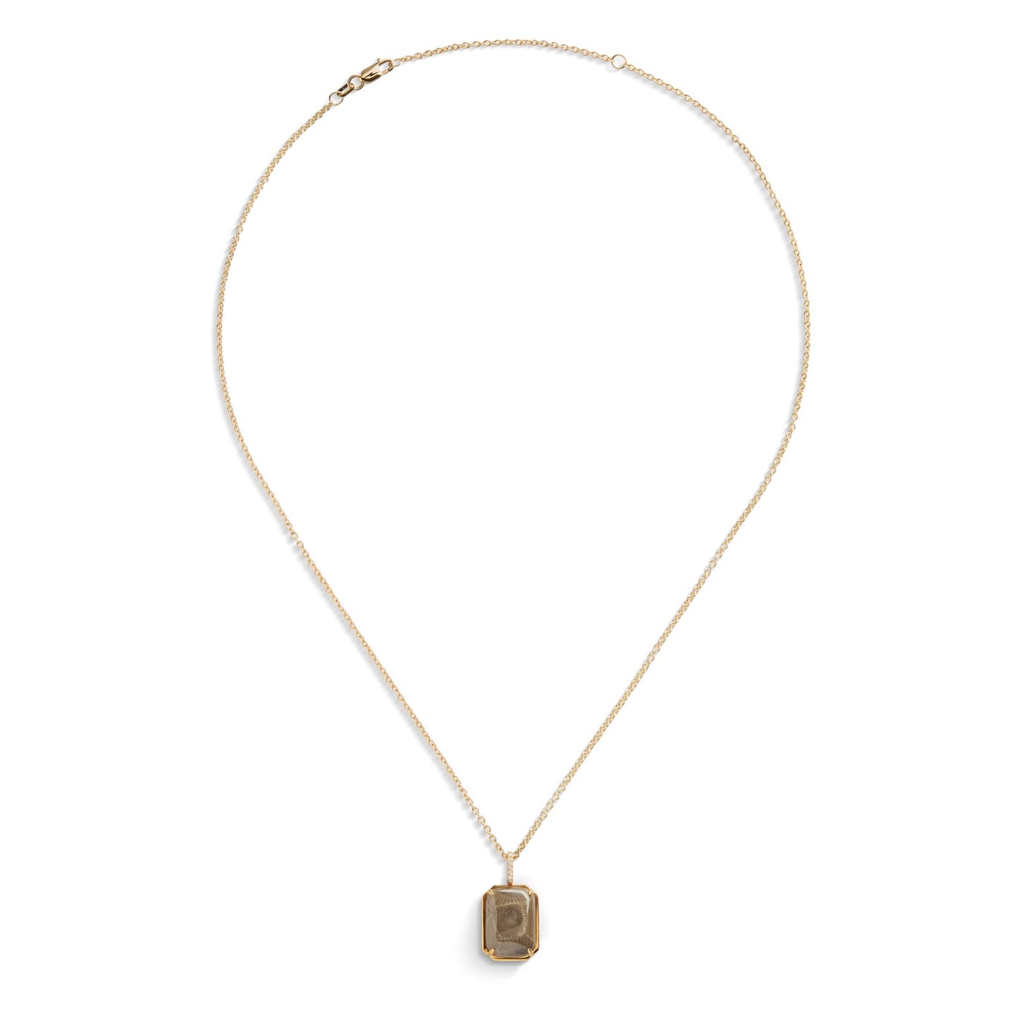 Shinola Petoskey Pendant Necklace with Pavé Diamond Bail