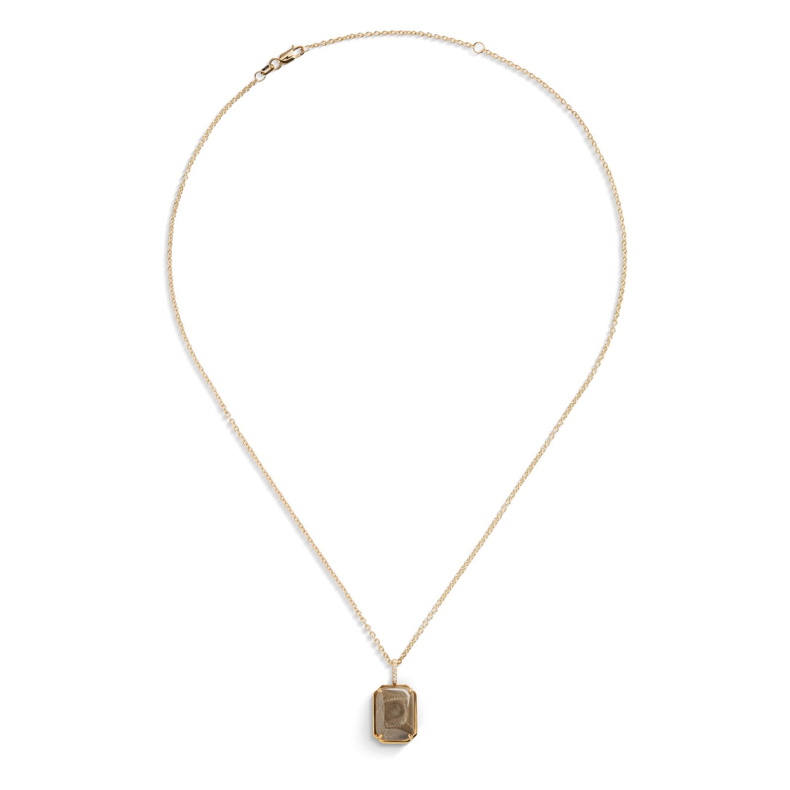 Shinola Petoskey Pendant Necklace with Pavé Diamond Bail