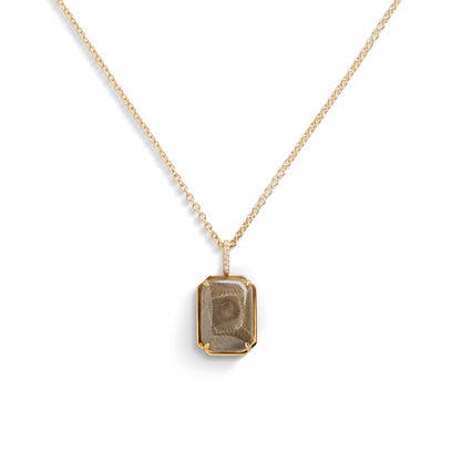 Shinola Petoskey Pendant Necklace with Pavé Diamond Bail