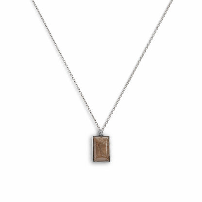 Shinola Rectangular Petoskey Stone Pendant Necklace