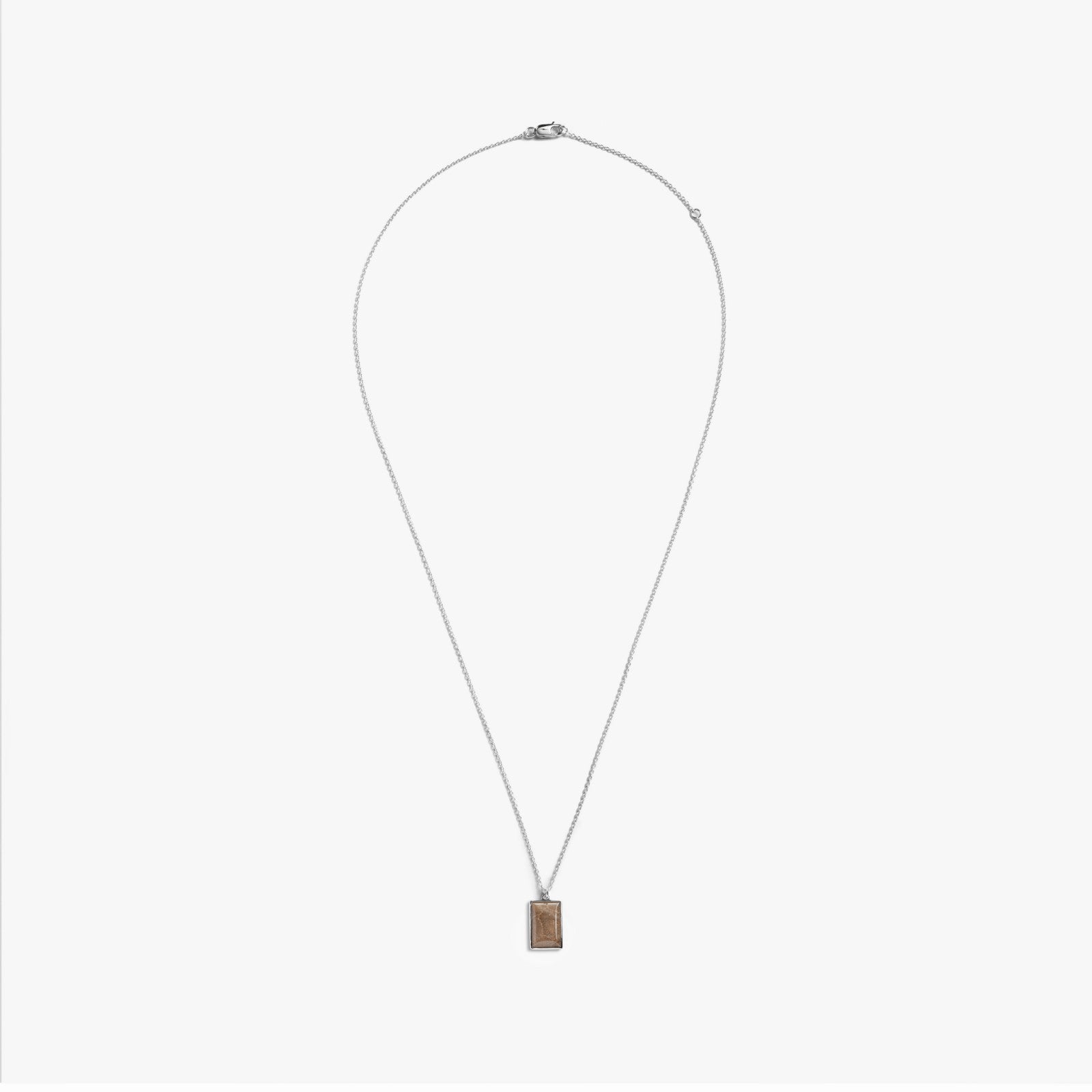 Shinola Rectangular Petoskey Stone Pendant Necklace