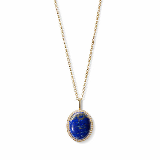 Shinola Diamond Pave Lapis Pendant Necklace | Shinola