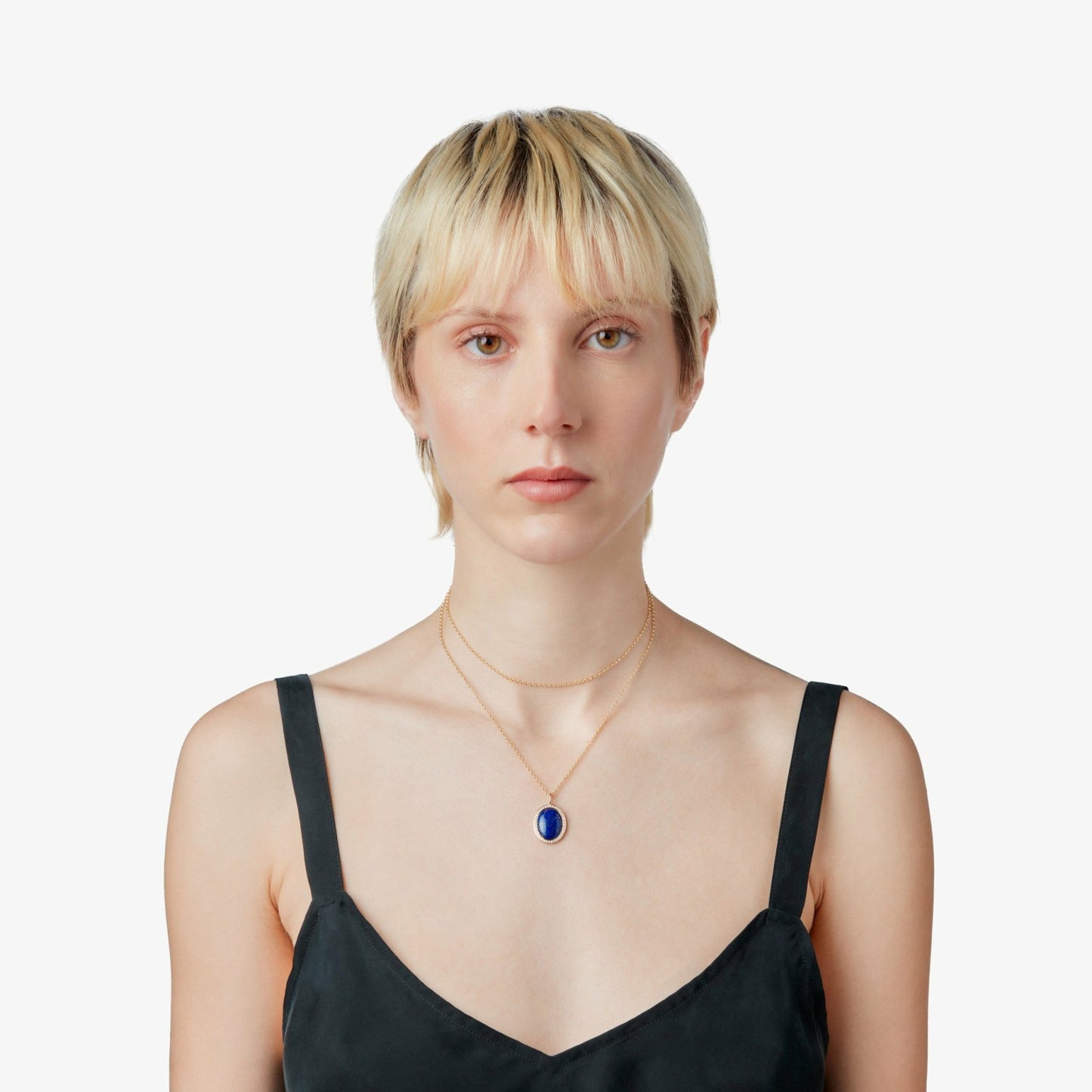 Shinola Diamond Pave Lapis Pendant Necklace | Shinola