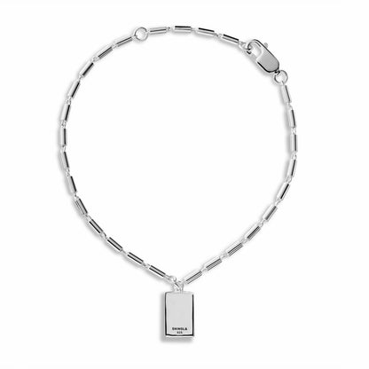 Shinola Petite Rectangular Tag Chain Bracelet