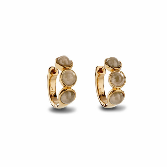 Shinola 3 Bead Petoskey Huggie Earrings