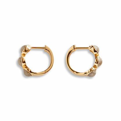 Shinola 3 Bead Petoskey Huggie Earrings