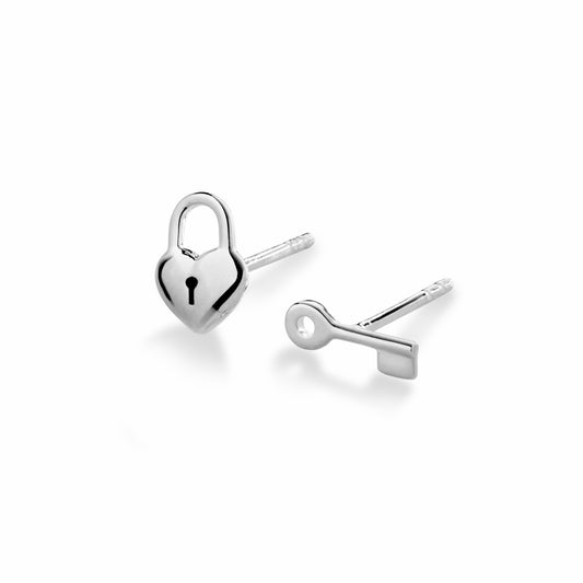 Shinola Petite Heart and Lock Earrings