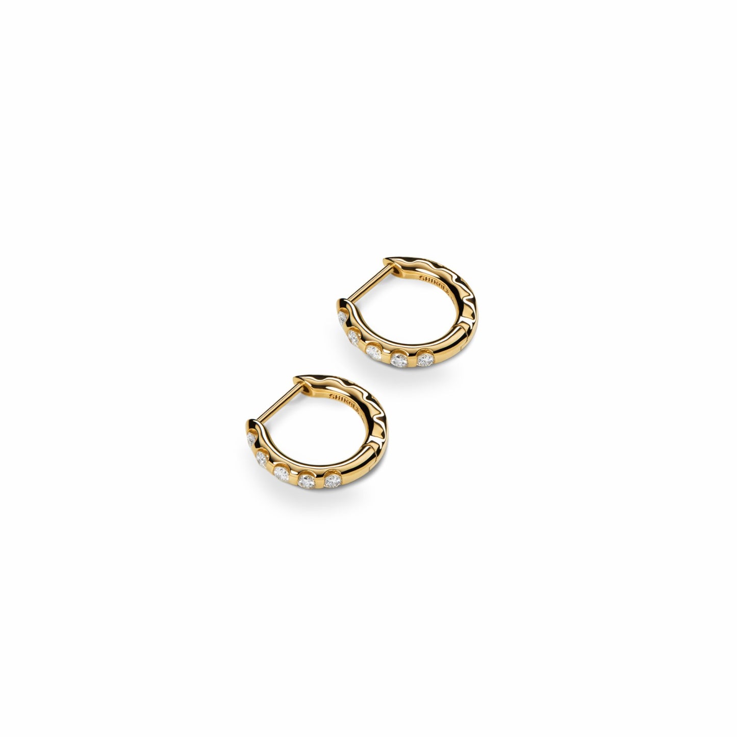 Shinola Diamond Petite Round Huggie Earrings | Shinola