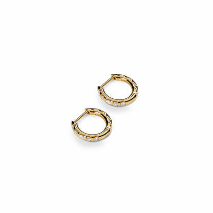Shinola Diamond Petite Round Huggie Earrings | Shinola