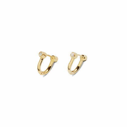 Shinola Diamond Bike Lock Huggie Earrings | Shinola