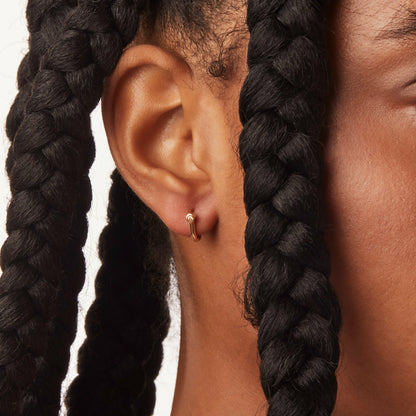 Shinola Diamond Bike Lock Huggie Earrings | Shinola