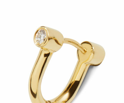 Shinola Diamond Bike Lock Huggie Earrings | Shinola