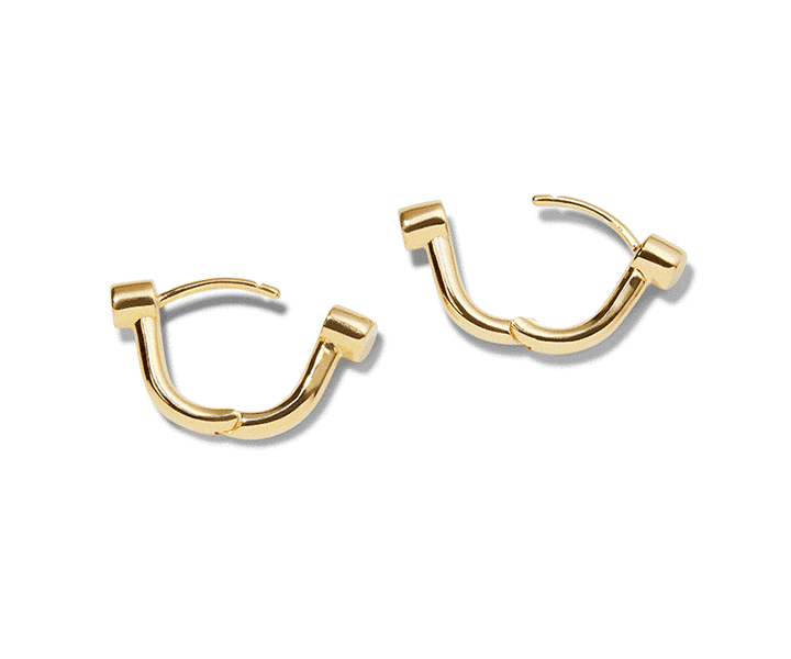 Shinola Diamond Bike Lock Huggie Earrings | Shinola