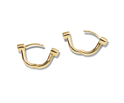 Shinola Diamond Bike Lock Huggie Earrings | Shinola