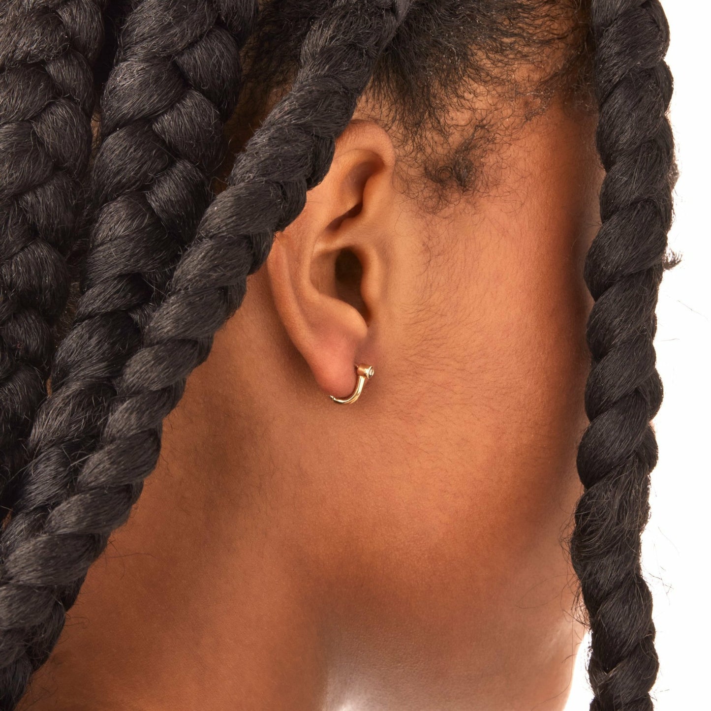 Shinola Diamond Bike Lock Huggie Earrings | Shinola