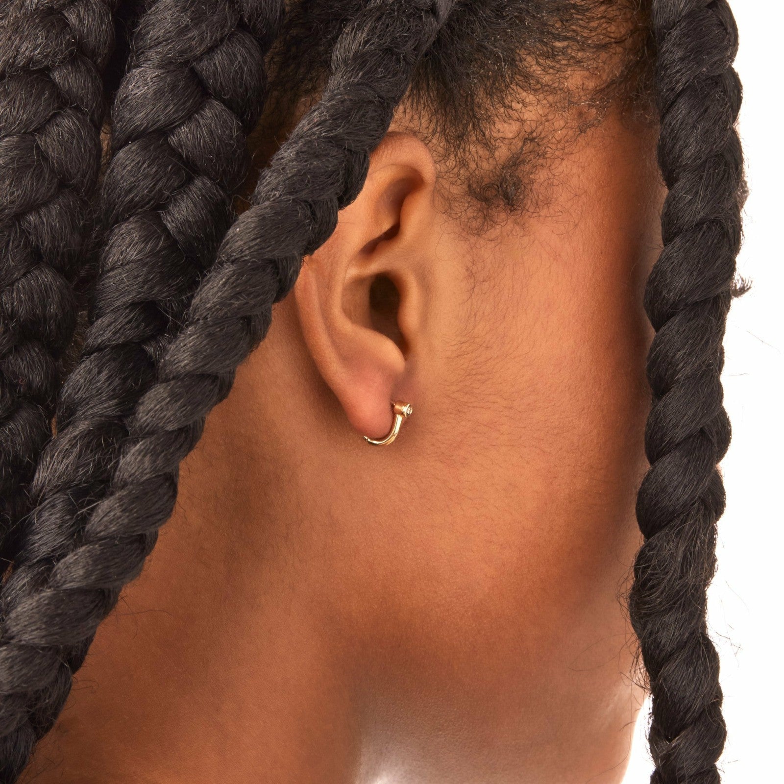 Shinola Diamond Bike Lock Huggie Earrings | Shinola