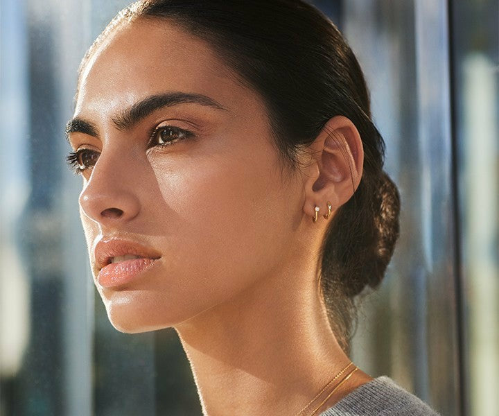Shinola Diamond Bike Lock Huggie Earrings | Shinola