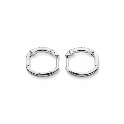 Shinola Diamond Pave Rivet Double Row Hoop Earrings | Shinola