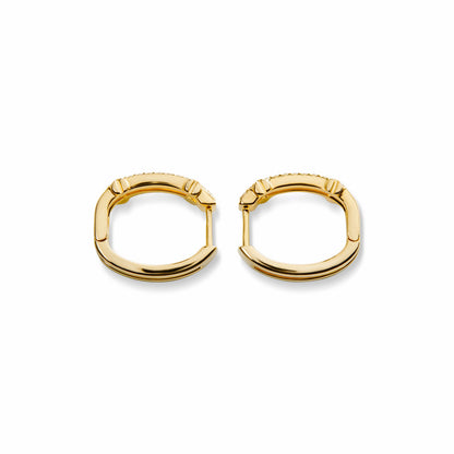 Shinola Diamond Pave Rivet Double Row Hoop Earrings | Shinola