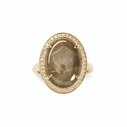 Shinola Diamond Pave Oval Petoskey Ring | Shinola