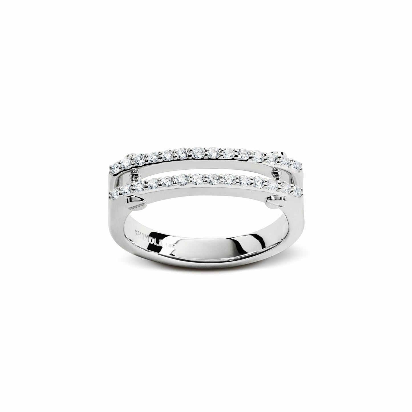 Shinola Diamond Pave Rivet Double Row Ring | Shinola