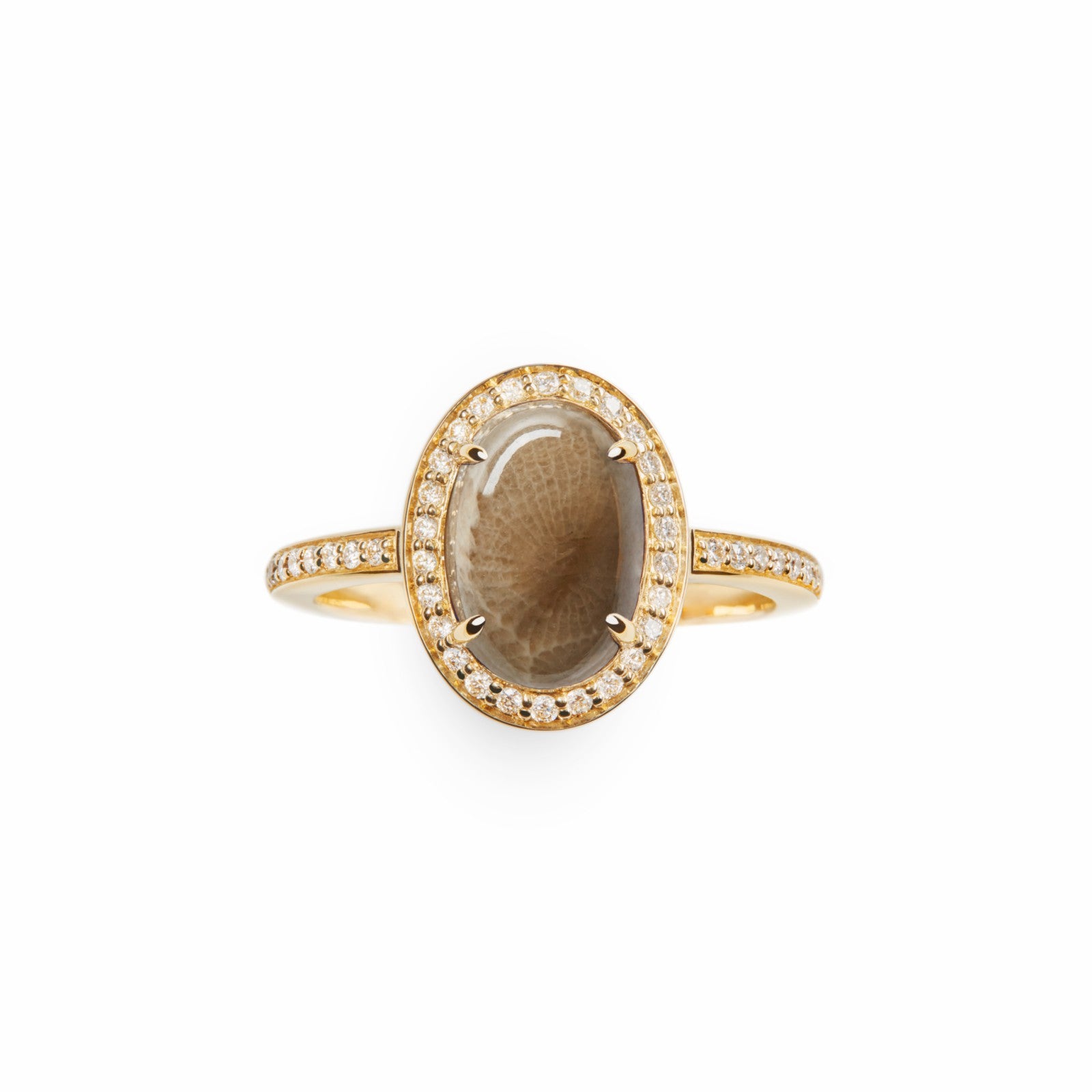 Shinola Diamond Pave Petoskey Oval Ring | Shinola