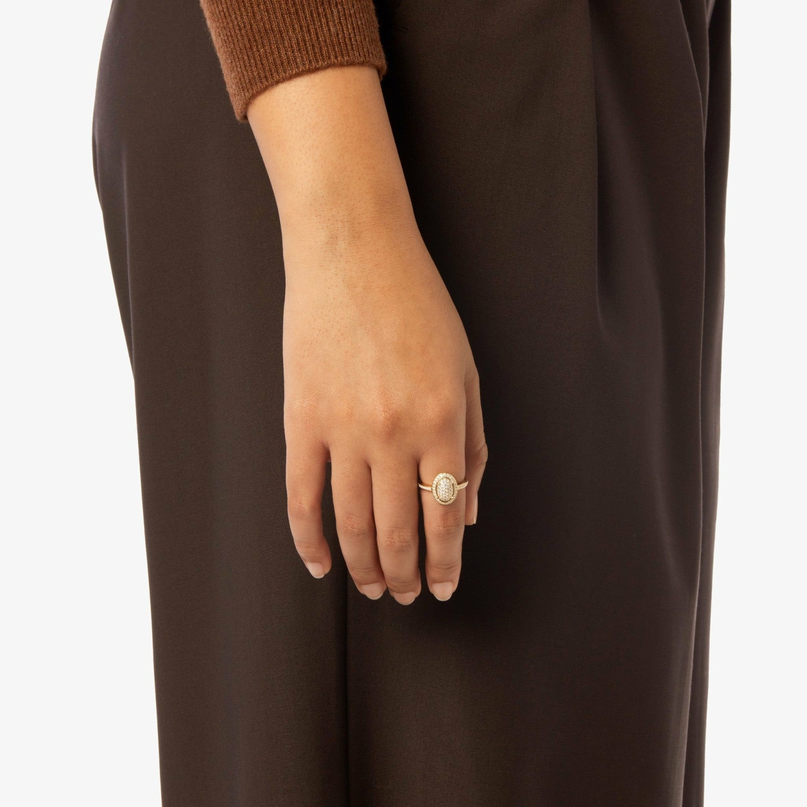 Shinola Diamond Pave Oval Ring | Shinola