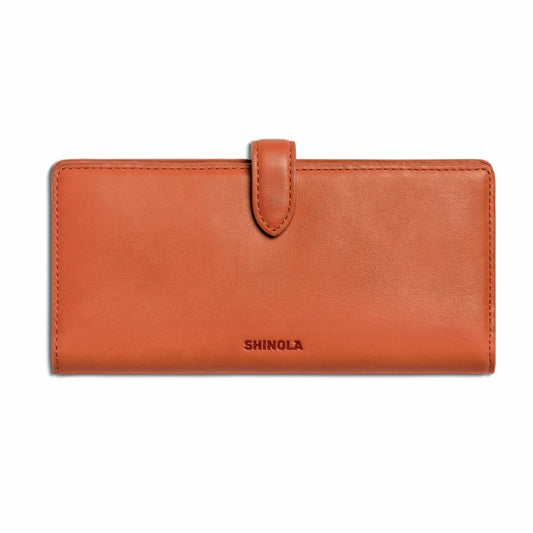 Shinola Continental Snap Wallet - Rust