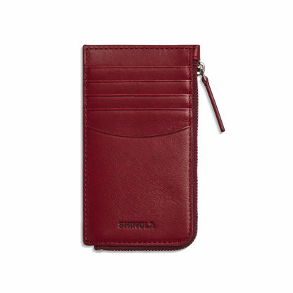 Shinola Zip Around Card Case - Ruby