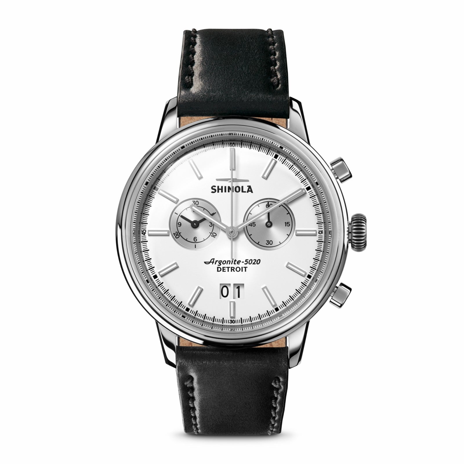 Shinola Bedrock Chronograph Watch - Black Leather Strap