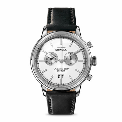 Shinola Bedrock Chronograph Watch - Black Leather Strap