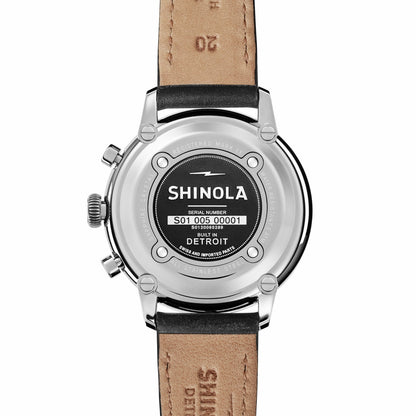 Shinola Bedrock Chronograph Watch - Black Leather Strap