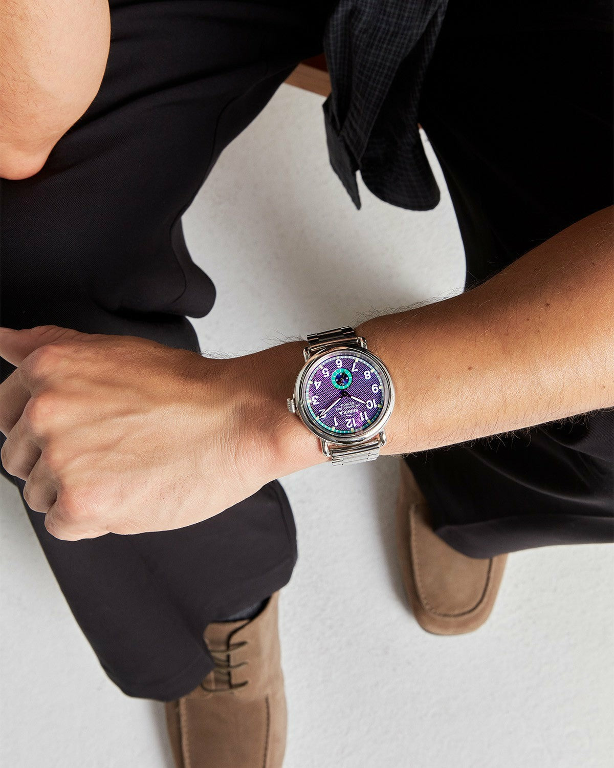Shinola Runwell Watch - Silicon Purple Subsecond