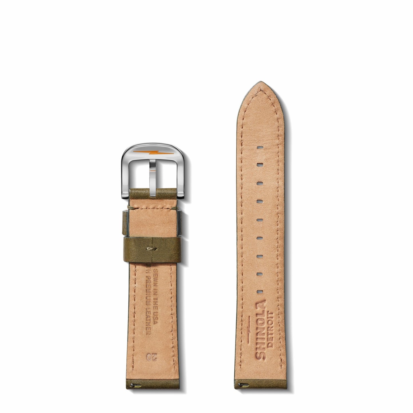 Shinola 20mm Olive Leather Watch Strap | Shinola