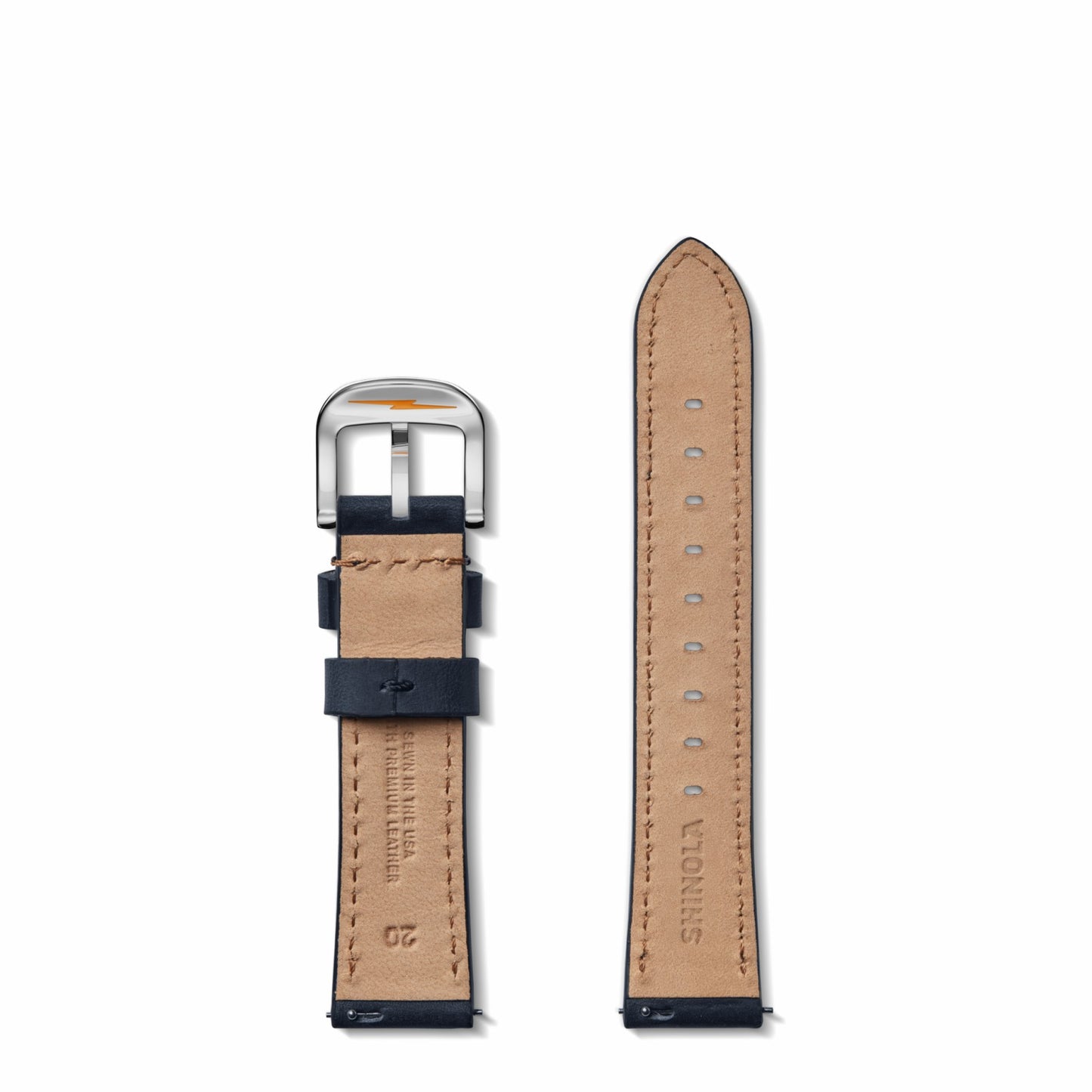 Shinola 20mm Navy Leather Watch Strap | Shinola