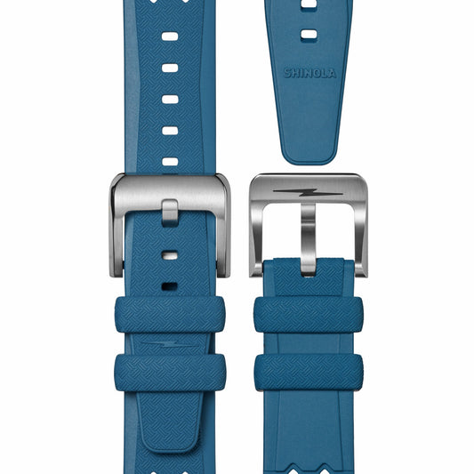 Shinola 20mm Blue Rubber Watch Strap | Shinola