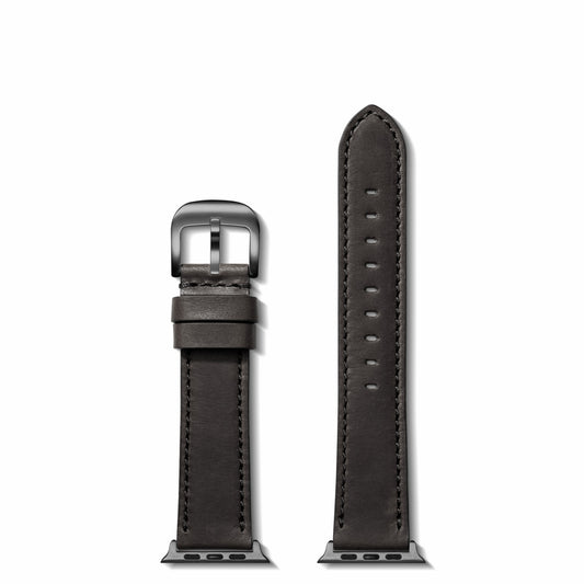 Shinola 20mm Black Leather Apple Watch Strap - Black
