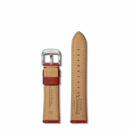 Shinola 20mm Pop Red Leather Watch Strap | Shinola
