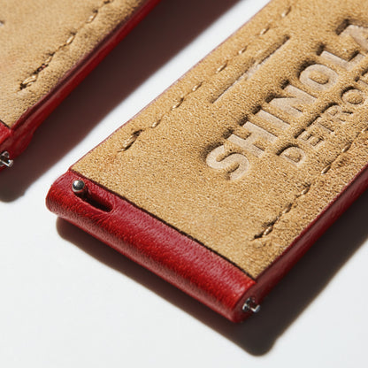 Shinola 20mm Pop Red Leather Watch Strap | Shinola