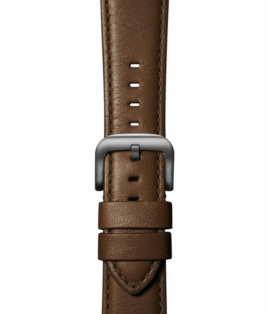 Shinola 20mm Dark Nut Brown Leather Apple Watch Strap - Dark Nut Brown