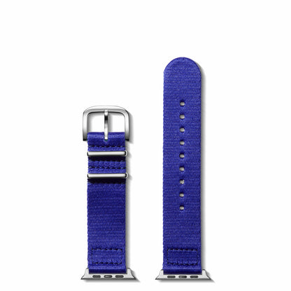 Shinola 20mm Cobalt Blue Split Nylon Apple Watch Strap - Cobalt