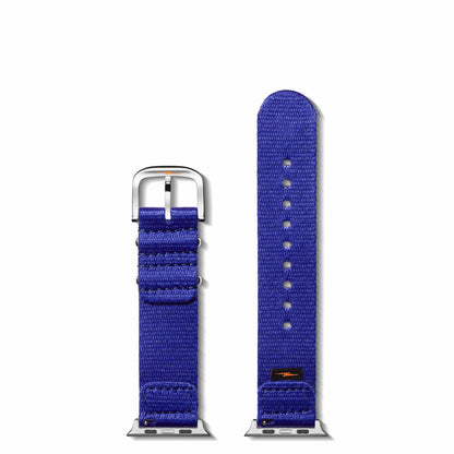 Shinola 20mm Cobalt Blue Split Nylon Apple Watch Strap - Cobalt