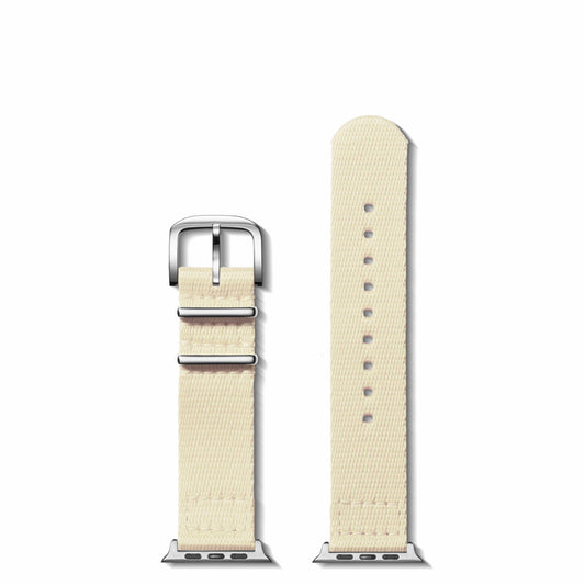 Shinola 20mm Cream Split Nylon Apple Watch Strap - Cream