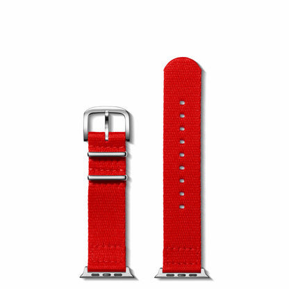 Shinola 20mm Red Split Nylon Apple Watch Strap - Red
