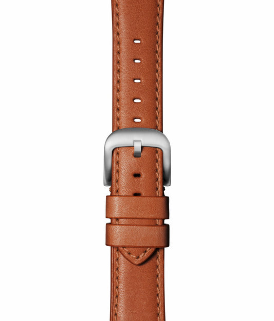 Shinola 20mm Orange Leather Apple Watch Strap - Orange