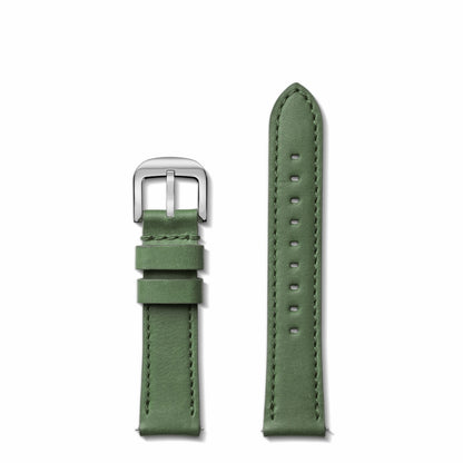 Shinola 20mm Green Leather Watch Strap - Green
