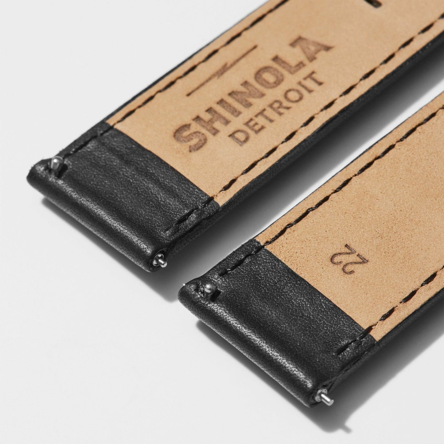 Shinola 22mm Black Perforated Leather Watch Strap | Shinola