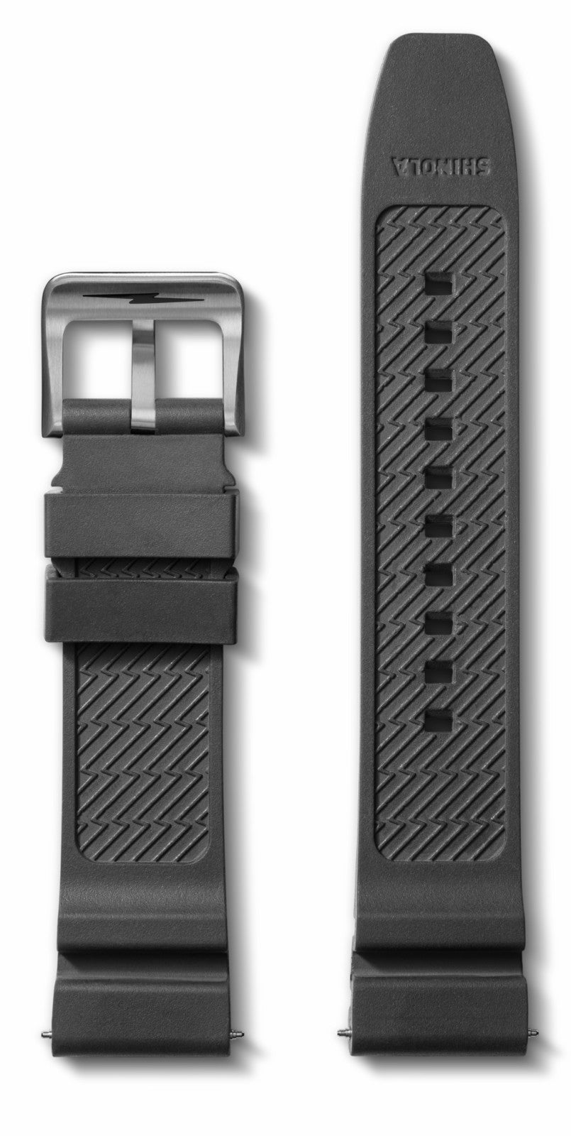 Shinola 22mm Black Expandable Dive Rubber Watch Strap | Shinola